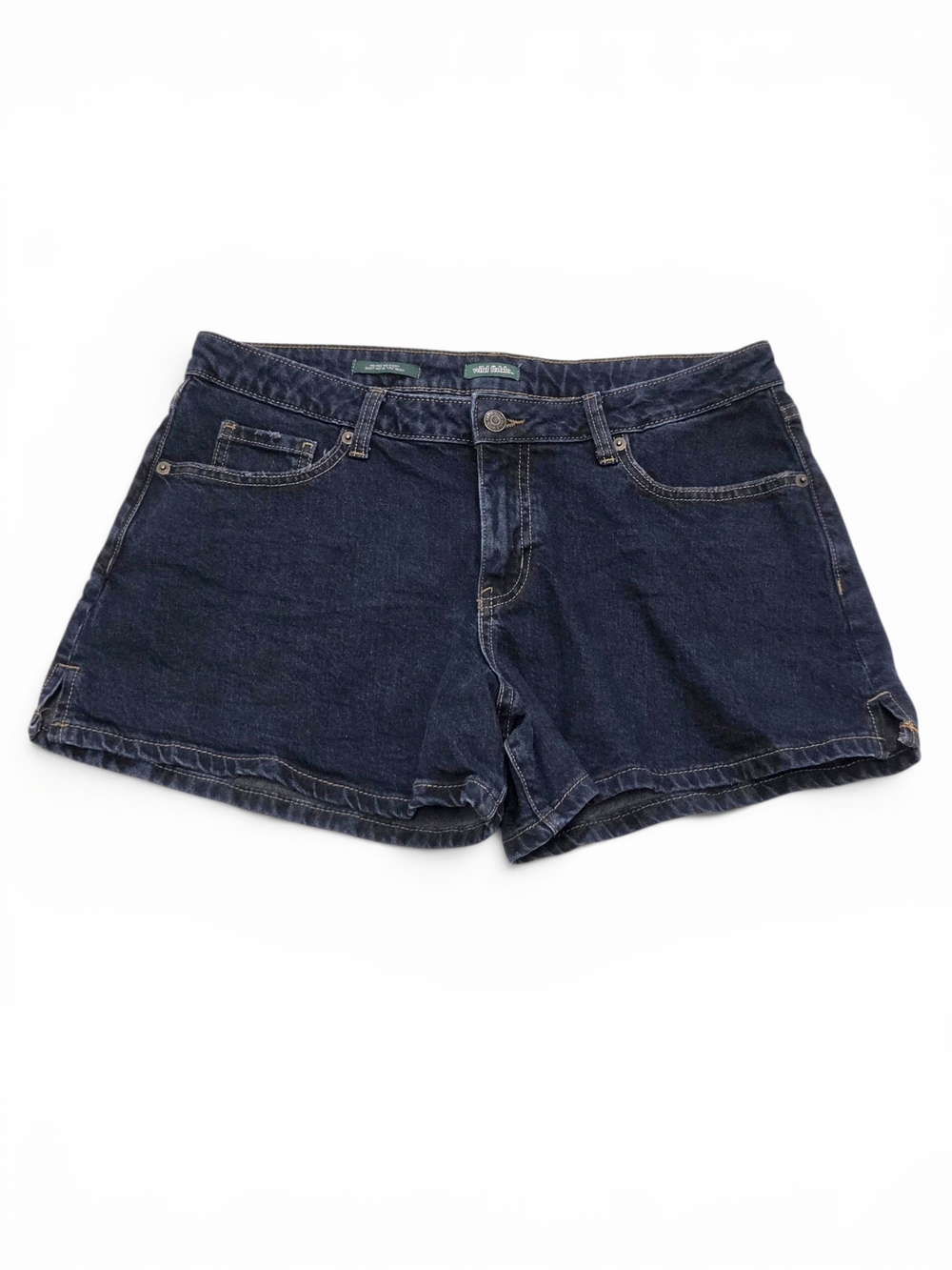 Wild Fable Dark Wash Denim Mid Rise Midi Shorts Size 10/R Stretch 4" Inseam